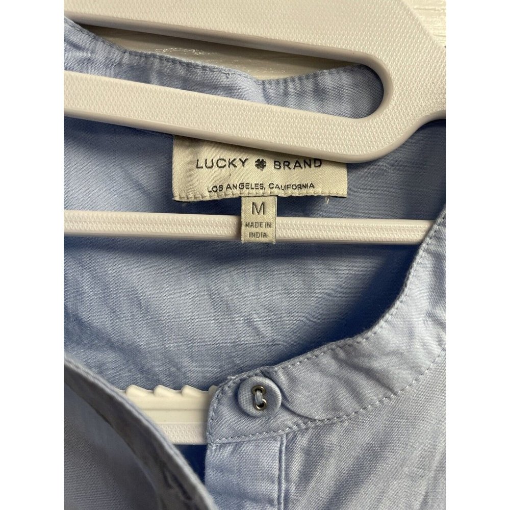 Lucky Brand Womens Blue Cotton Cold Shoulder Blouse M - Picture 3 of 4